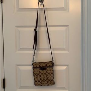 Tan Coach Crossover Purse